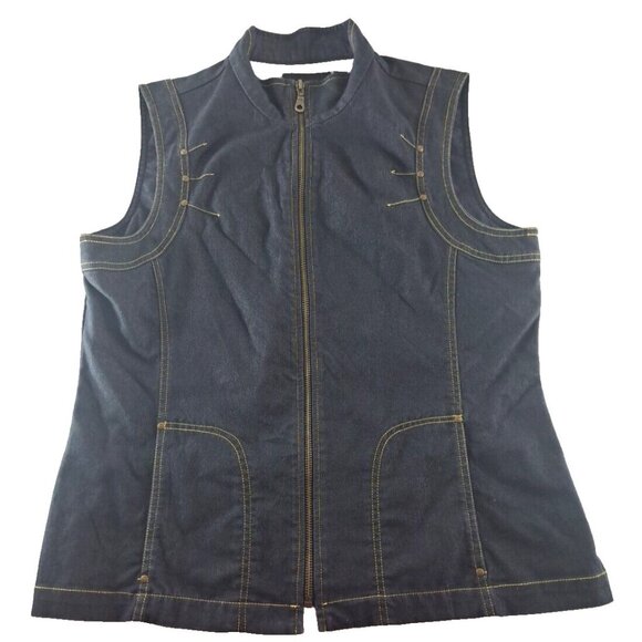 Womens Western Jacket Vest Miss Alliage Collection Lightweight Gold Stitch L - Picture 1 of 6